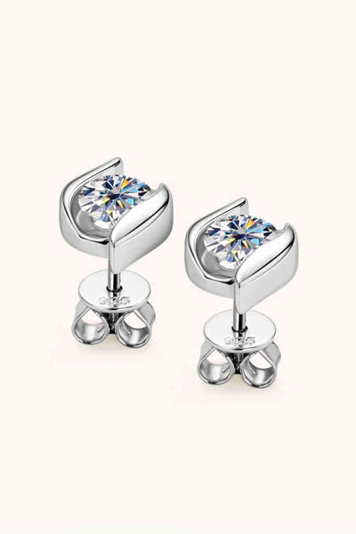 1 Carat Moissanite 925 Sterling Silver Stud Earrings Set