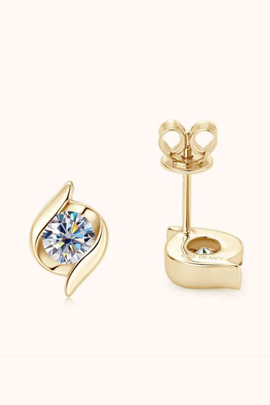 1 Carat Moissanite 925 Sterling Silver Stud Earrings Set