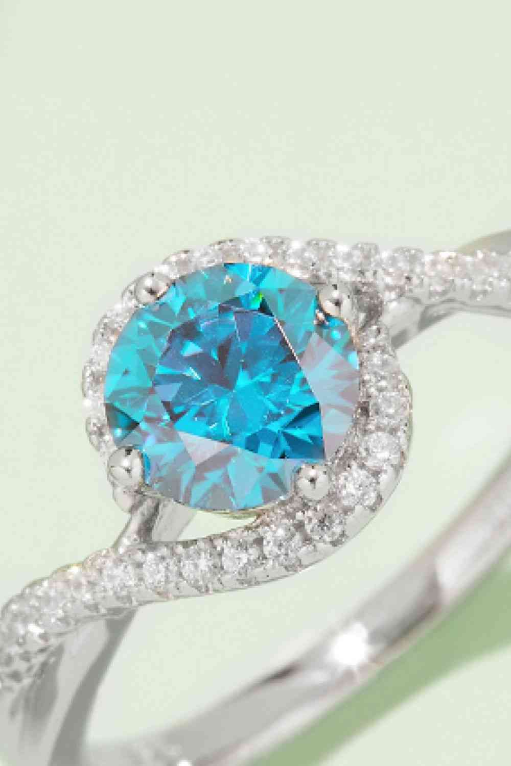 1 Carat Moissanite Contrast 925 Sterling Silver Ring Sparkle