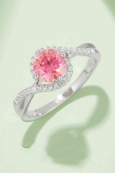 1 Carat Moissanite Contrast 925 Sterling Silver Ring Sparkle