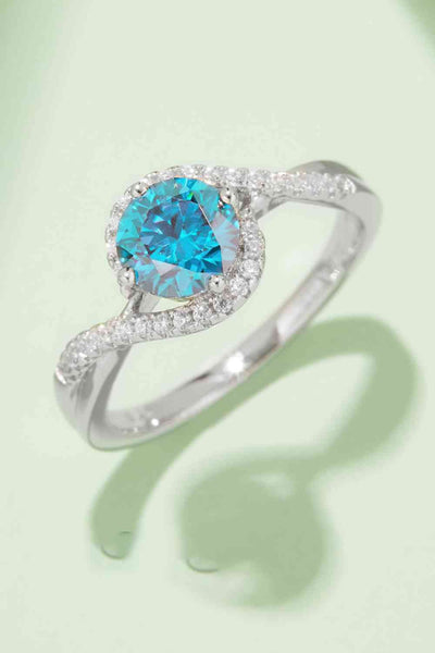 1 Carat Moissanite Contrast 925 Sterling Silver Ring Sparkle