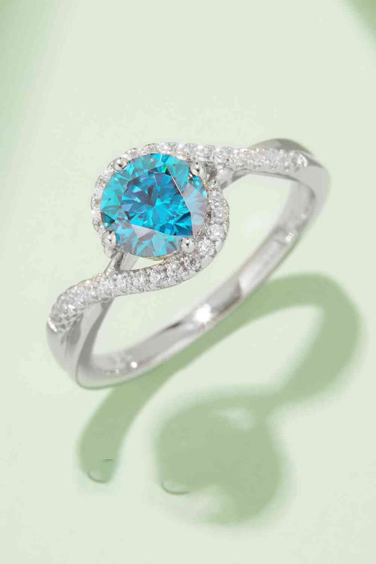 1 Carat Moissanite Contrast 925 Sterling Silver Ring Sparkle