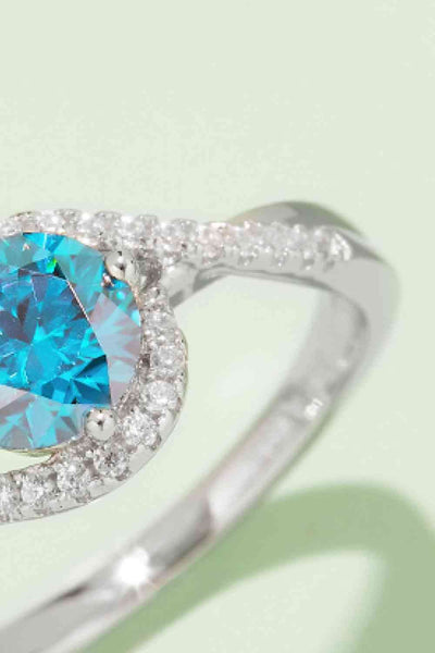 1 Carat Moissanite Contrast 925 Sterling Silver Ring Sparkle