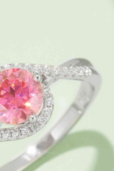 1 Carat Moissanite Contrast 925 Sterling Silver Ring Sparkle