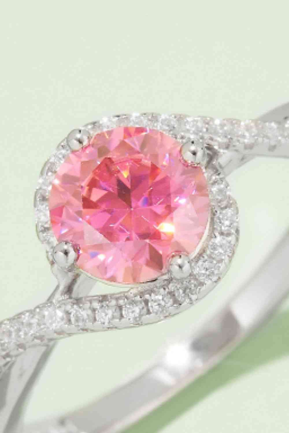 1 Carat Moissanite Contrast 925 Sterling Silver Ring Sparkle