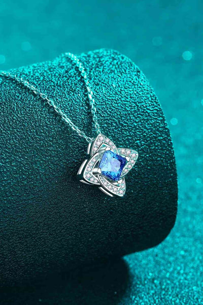 1 Carat Moissanite Floral Pendant Necklace in Silver