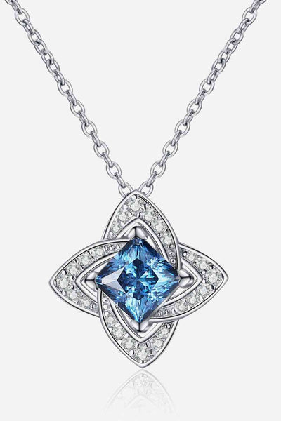 1 Carat Moissanite Floral Pendant Necklace in Silver