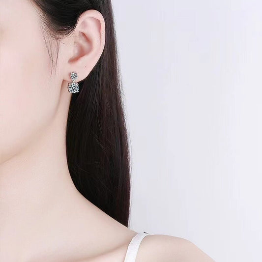 10 Carat Moissanite 925 Sterling Silver Earrings for Elegance