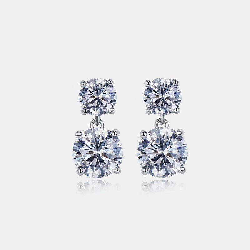 10 Carat Moissanite 925 Sterling Silver Earrings for Elegance