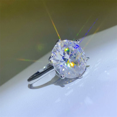 10 Carat Moissanite 925 Sterling Silver Ring for Women