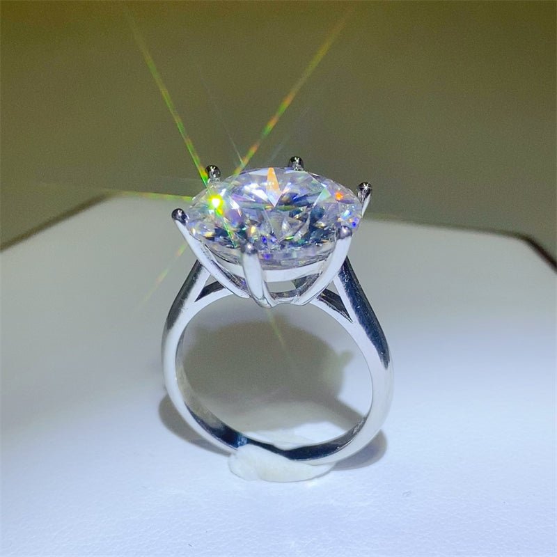 10 Carat Moissanite 925 Sterling Silver Ring for Women