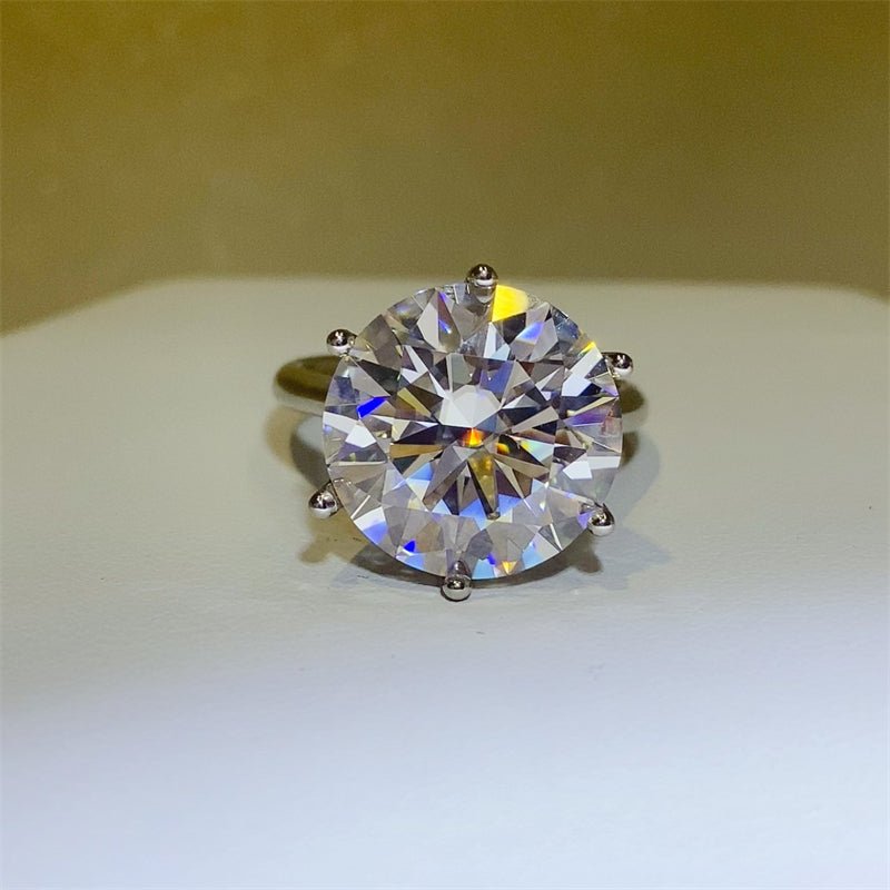 10 Carat Moissanite 925 Sterling Silver Ring for Women