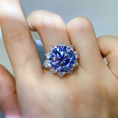 10 Carat Moissanite 925 Sterling Silver Ring for Elegance