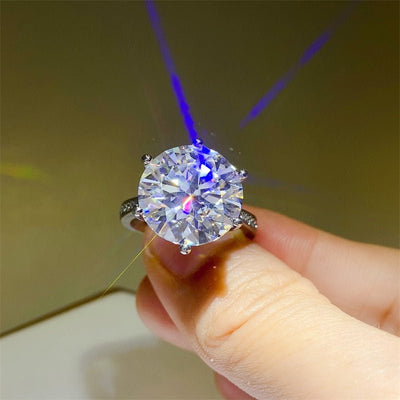 10 Carat Moissanite 925 Sterling Silver Ring for Women