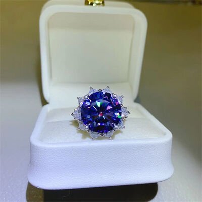 10 Carat Moissanite 925 Sterling Silver Ring for Elegance
