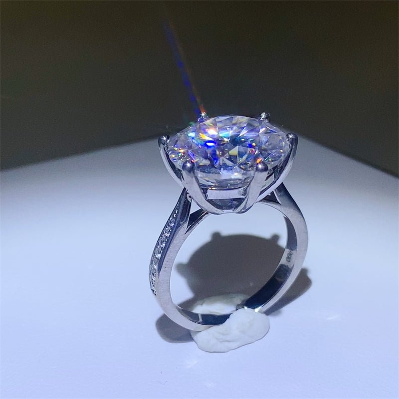 10 Carat Moissanite 925 Sterling Silver Ring for Elegance