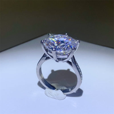 10 Carat Moissanite 925 Sterling Silver Ring for Elegance