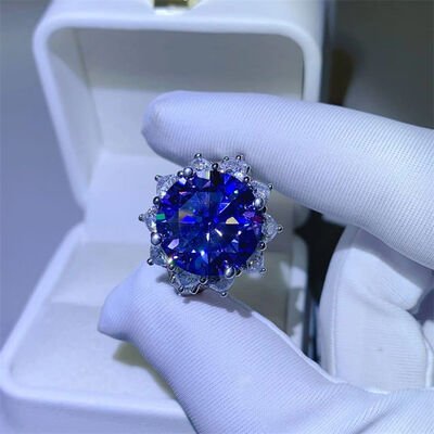 10 Carat Moissanite 925 Sterling Silver Ring for Elegance