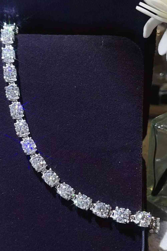10 Carat Moissanite Platinum-Plated Bracelet for Elegance
