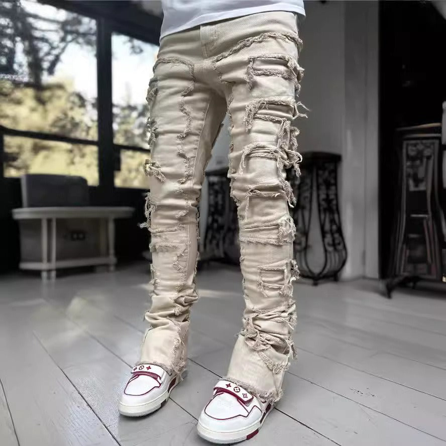 Men's Flexible Fit Straight Leg Denim Trousers for Comfort