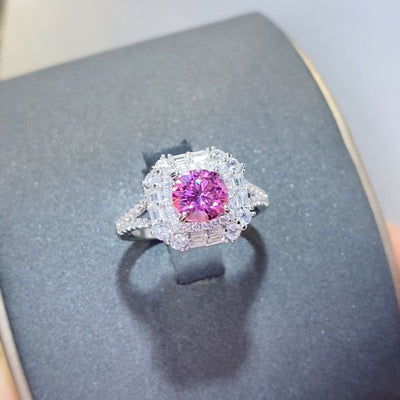 1 Carat Moissanite Zircon 925 Sterling Silver Ring Beauty