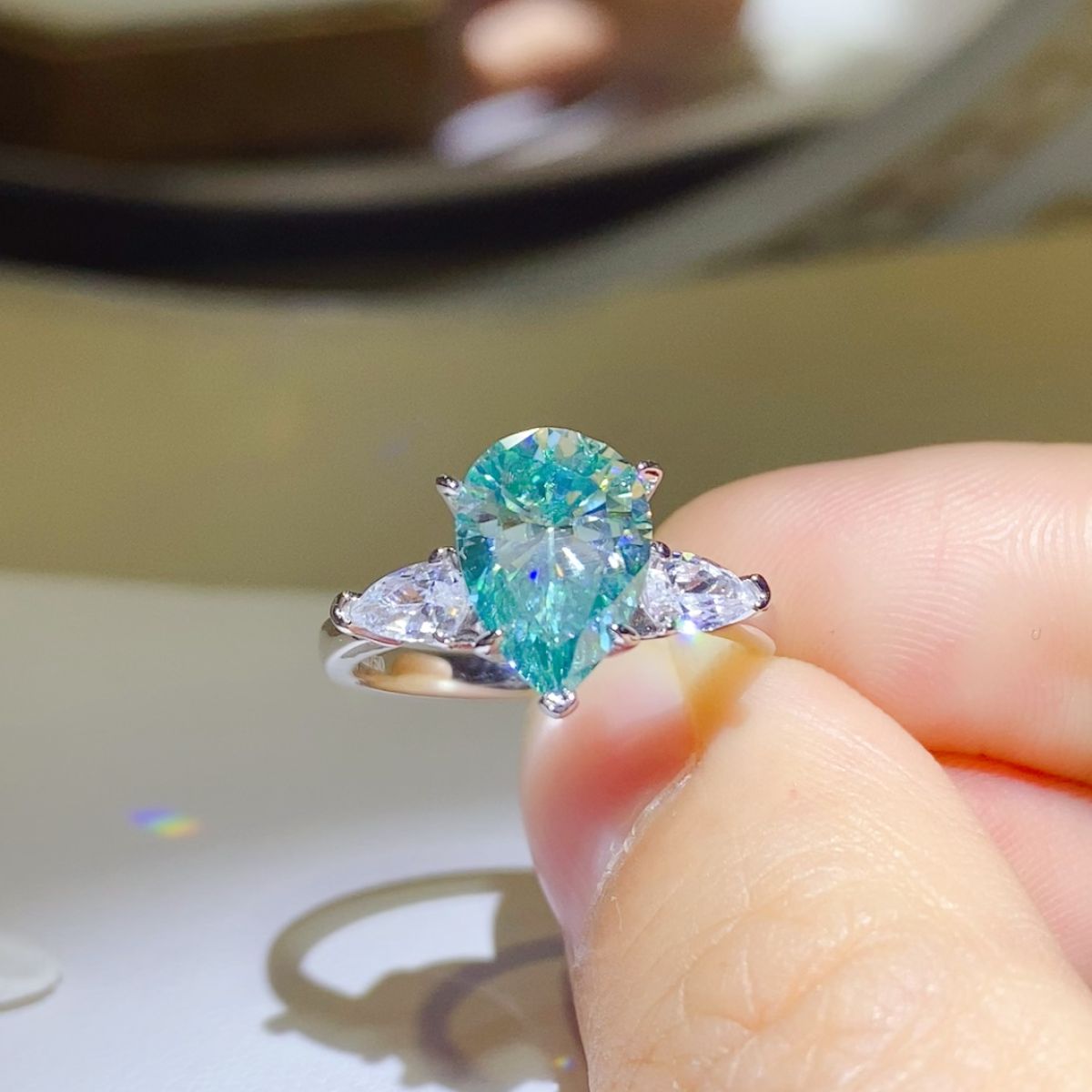 Stunning 2 Carat 925 Sterling Silver Moissanite Ring