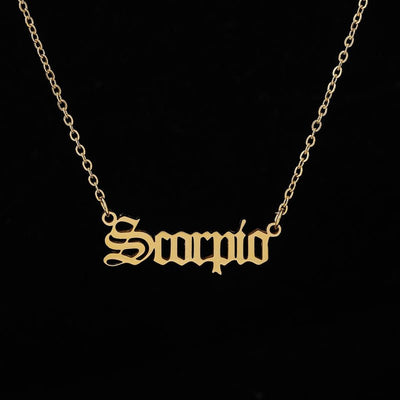 12 Zodiac Letter Constellations Pendants Necklace For Women Men Virgo Libra Scorpio Sagittarius Capricorn Aquarius Birthday Gift