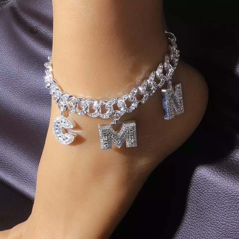 12mm Custom Letter Anklet Personalize Your Initial Jewelry For Women Gift For Birthdays Bridesmaids