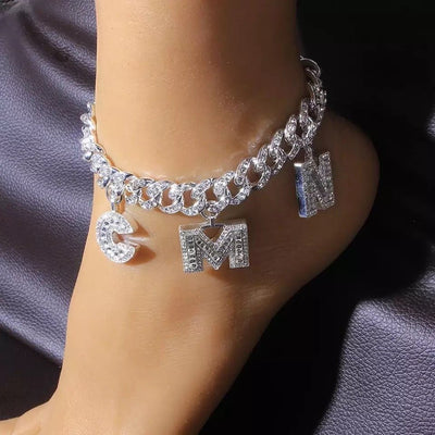 12mm Custom Letter Anklet Personalize Your Initial Jewelry For Women Gift For Birthdays Bridesmaids