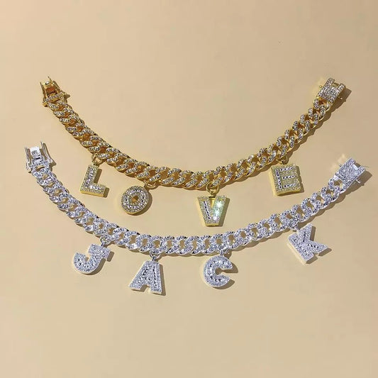 12mm Custom Letter Anklet Personalize Your Initial Jewelry For Women Gift For Birthdays Bridesmaids