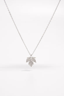 925 Sterling Silver Zircon Maple Leaf Necklace for Women