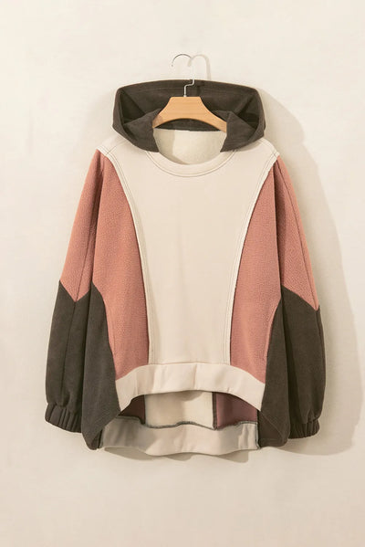 Chic Color Block Cozy Hoodie for Stylish Comfort Wear