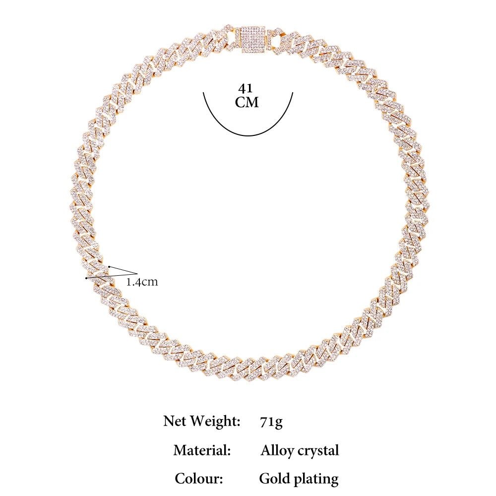 Unisex 14mm Cuban Link Chain Necklace For Bold Style And Everyday Sophistication And Confidence