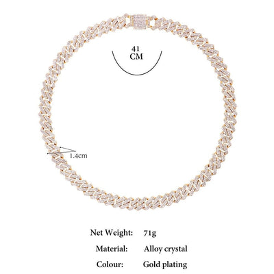 Unisex 14mm Cuban Link Chain Necklace For Bold Style And Everyday Sophistication And Confidence