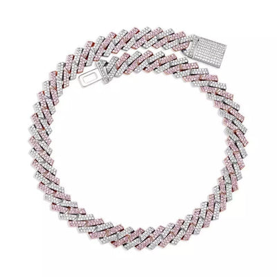 14mm Iced Micro Pave Cubic Zirconia Cuban Chain Necklace