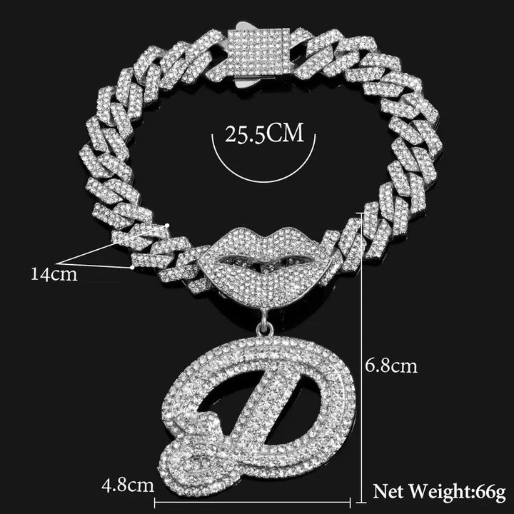 14MM Prong Cuban Link Chain Initials Anklet Bracelet Barefoot Jewelry  Rename product
