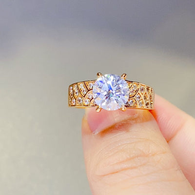 Elegant 1.5 Carat 925 Sterling Silver Moissanite Ring