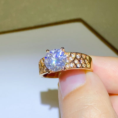 Elegant 1.5 Carat 925 Sterling Silver Moissanite Ring