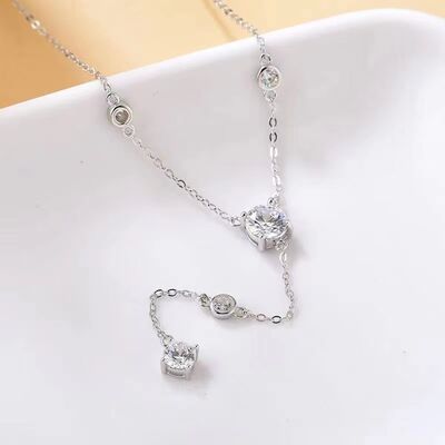 1.5 Carat Moissanite 925 Sterling Silver Necklace Elegant Design