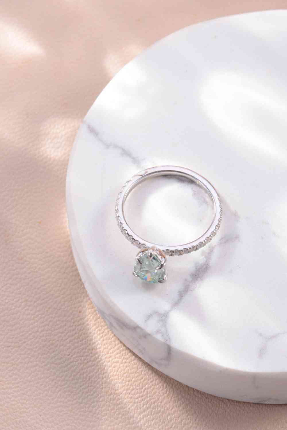 1.5 Carat Teardrop Shape Moissanite Sterling Silver Ring