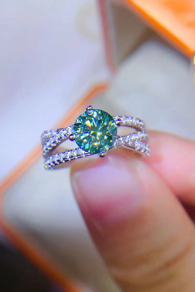 1 Carat Moissanite Contrast 925 Sterling Silver Ring Gift