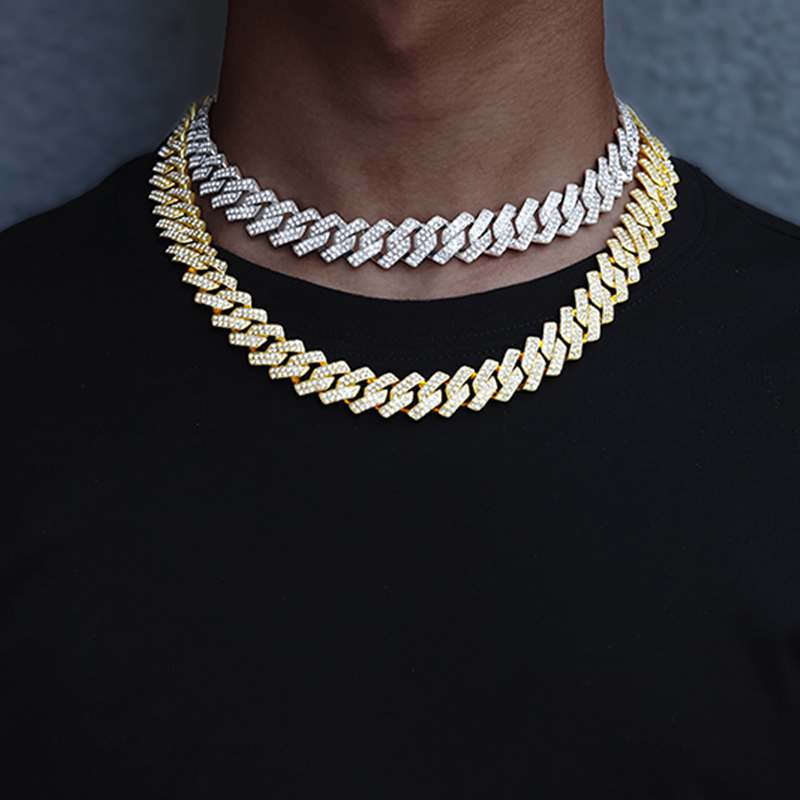 15mm Cuban Necklace Gold Plated Cuban Link Chain Mens Jewelry Hip Hop Style Statement Piece