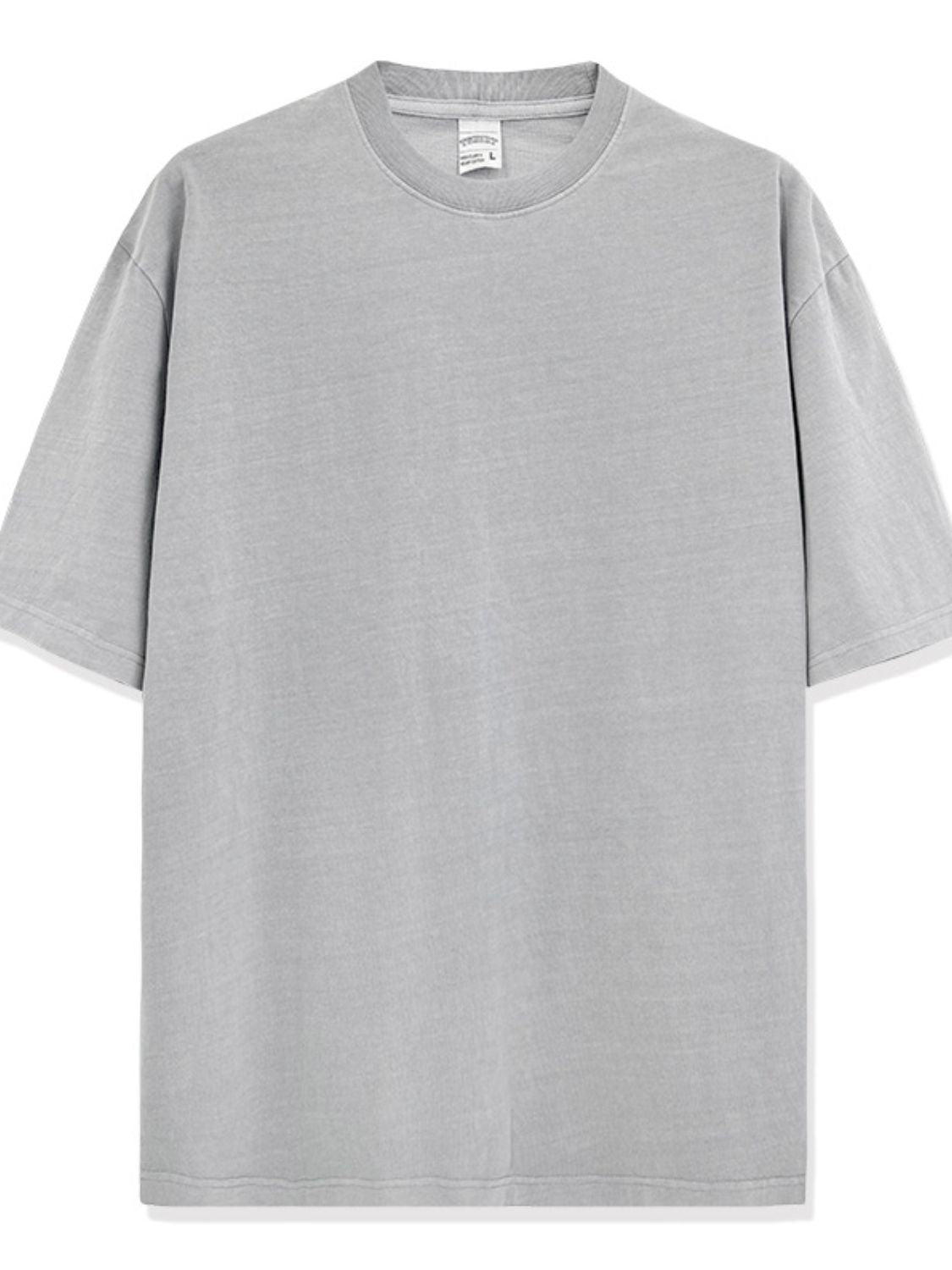 Men's Full Size Round Neck Washed T-Shirt Plus Size Apparel