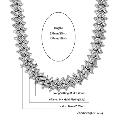 16mm Cuban Necklace-Bracelet Set