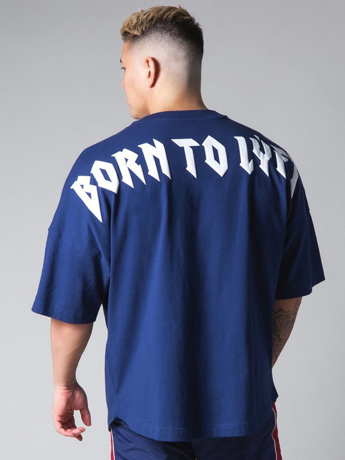 Men's Plus Size Letter Round Neck Half Sleeve T-Shirt Fashion