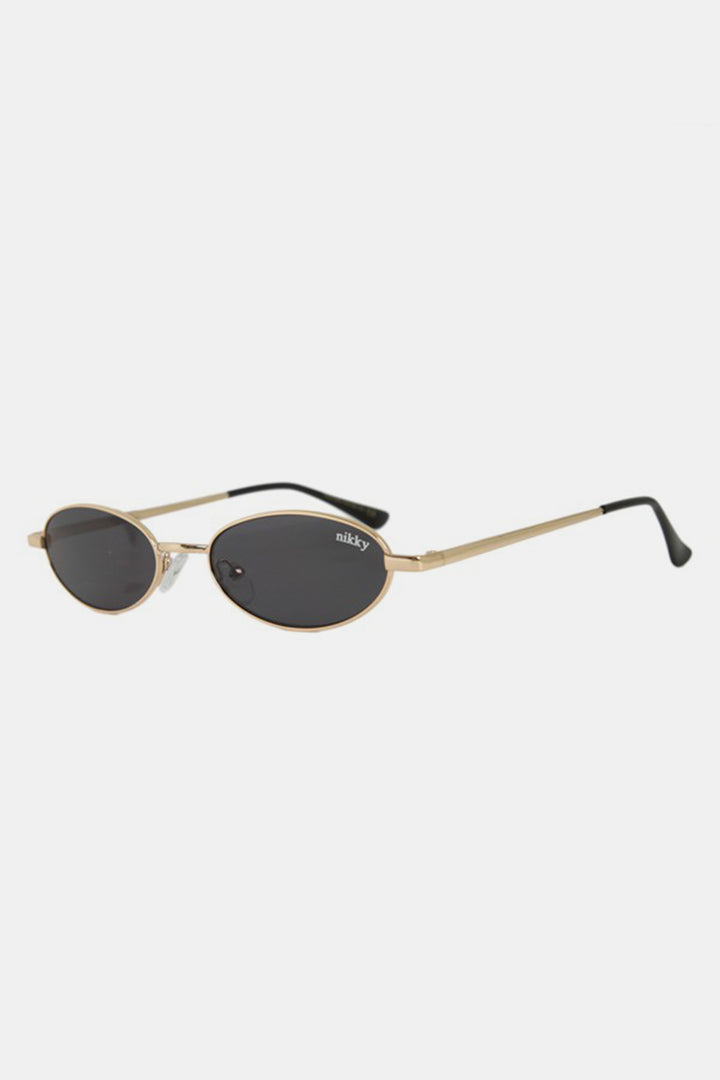 Nicole Lee USA Finley Oval Sunglasses with Metal Frame