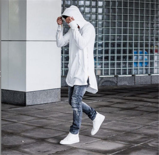 Vintage Loose-Fit Zipper Hoodie for Men Soft Cotton Sweatshirt