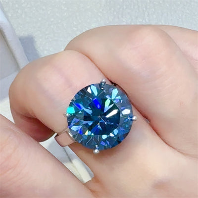 10 Carat 925 Sterling Silver Moissanite Ring for Women