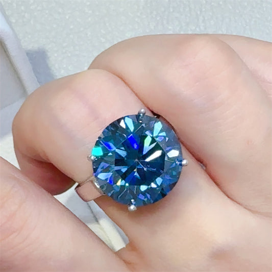 10 Carat 925 Sterling Silver Moissanite Ring for Women