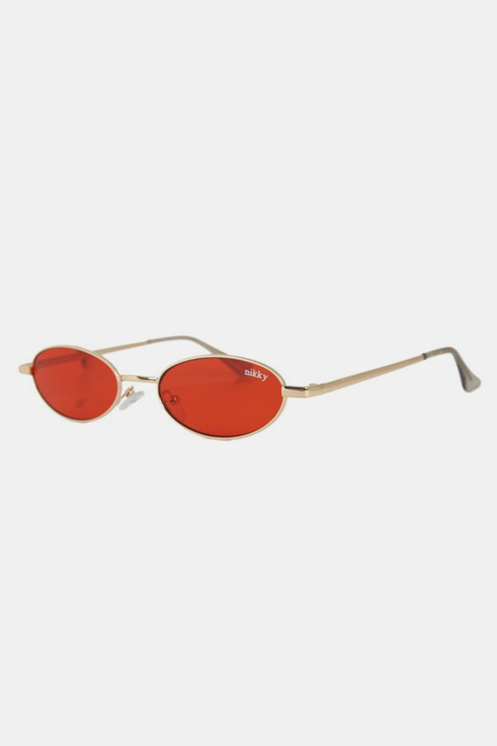 Nicole Lee USA Finley Oval Sunglasses with Metal Frame